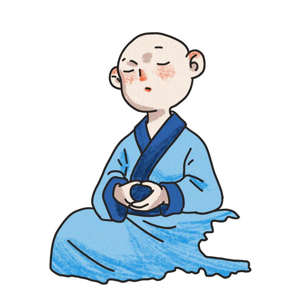 摄图网_401656310_坐禅的小和尚(非企业商用).png 图片